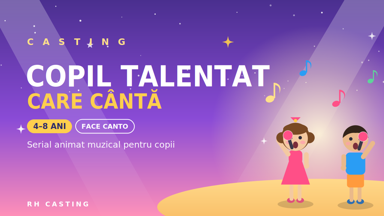 Căutăm copil cântăret (4-8 ani)— serial animat muzical