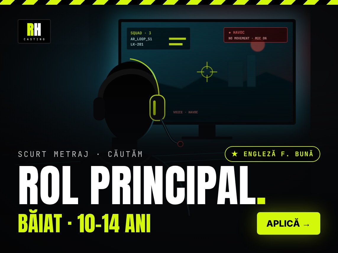 Băiat 10–14 ani – rol principal în scurt metraj